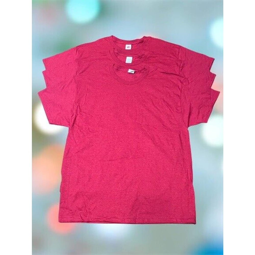 Hanes Red Amaranth T-Shirt 3PK, X-Large, Crew Neck, Unisex, New